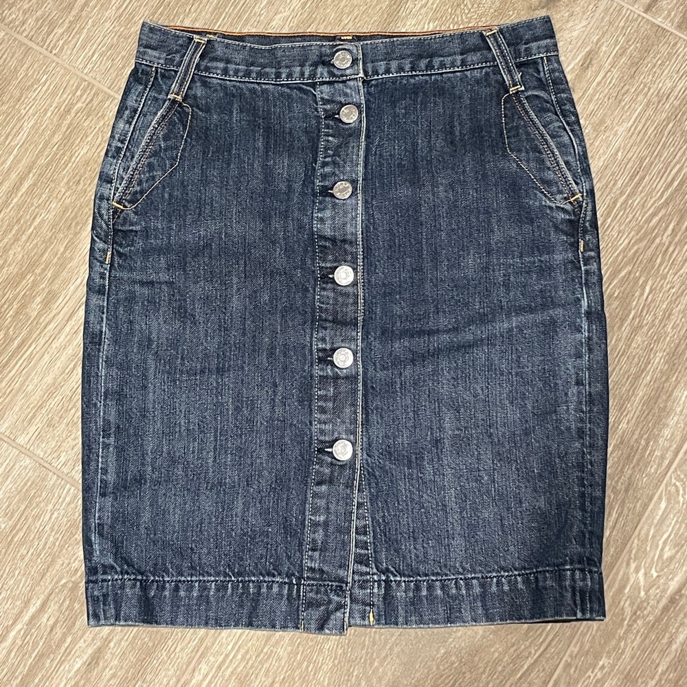 J. Crew denim jean button up skirt 0